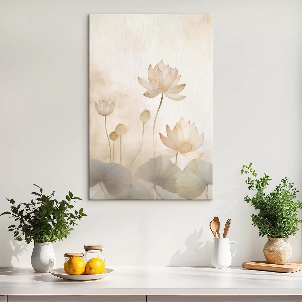 murales de pared Flores de loto ligeras s45612