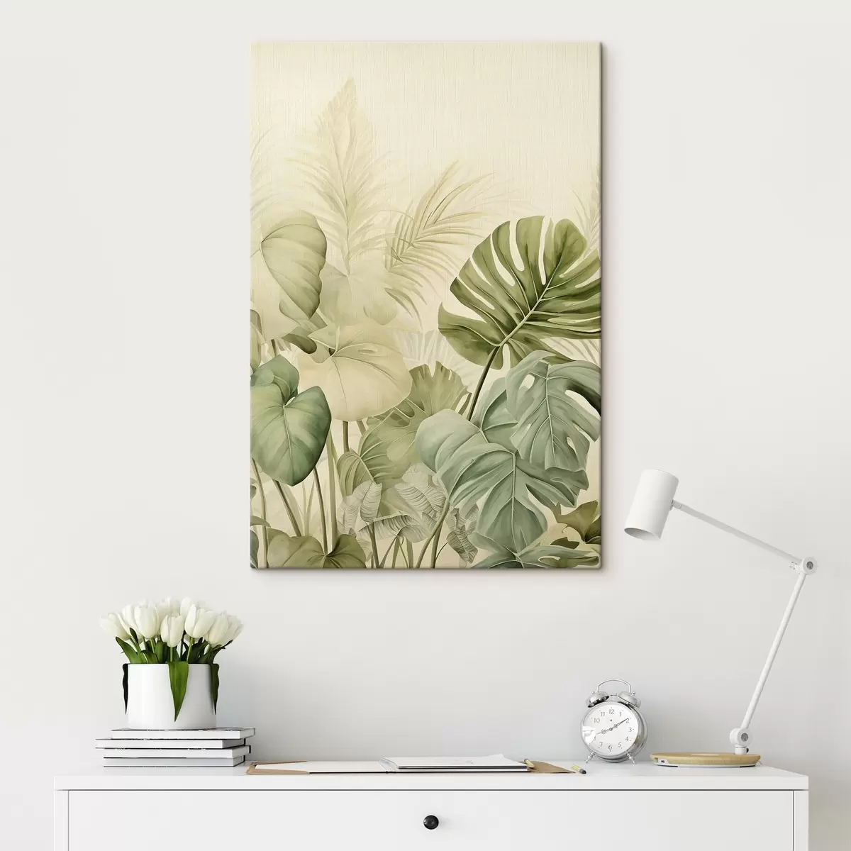 murales de pared Hojas tropicales y hojas de Monstera s45615