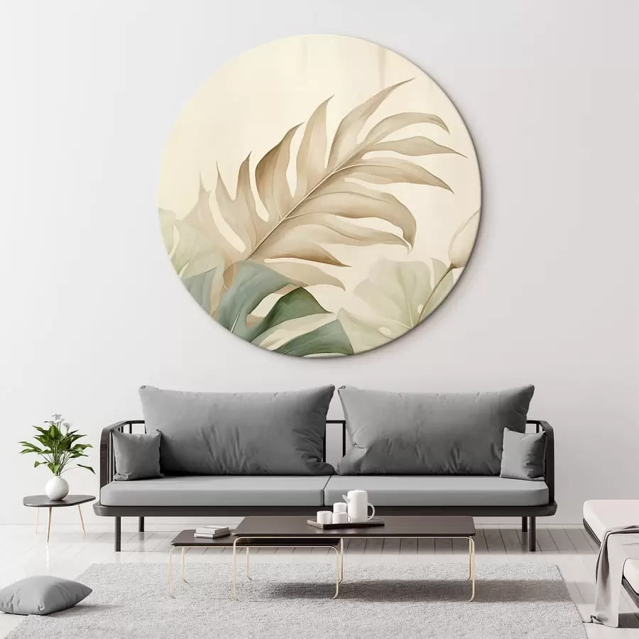 murales de pared Hojas tropicales sobre fondo claro r45617