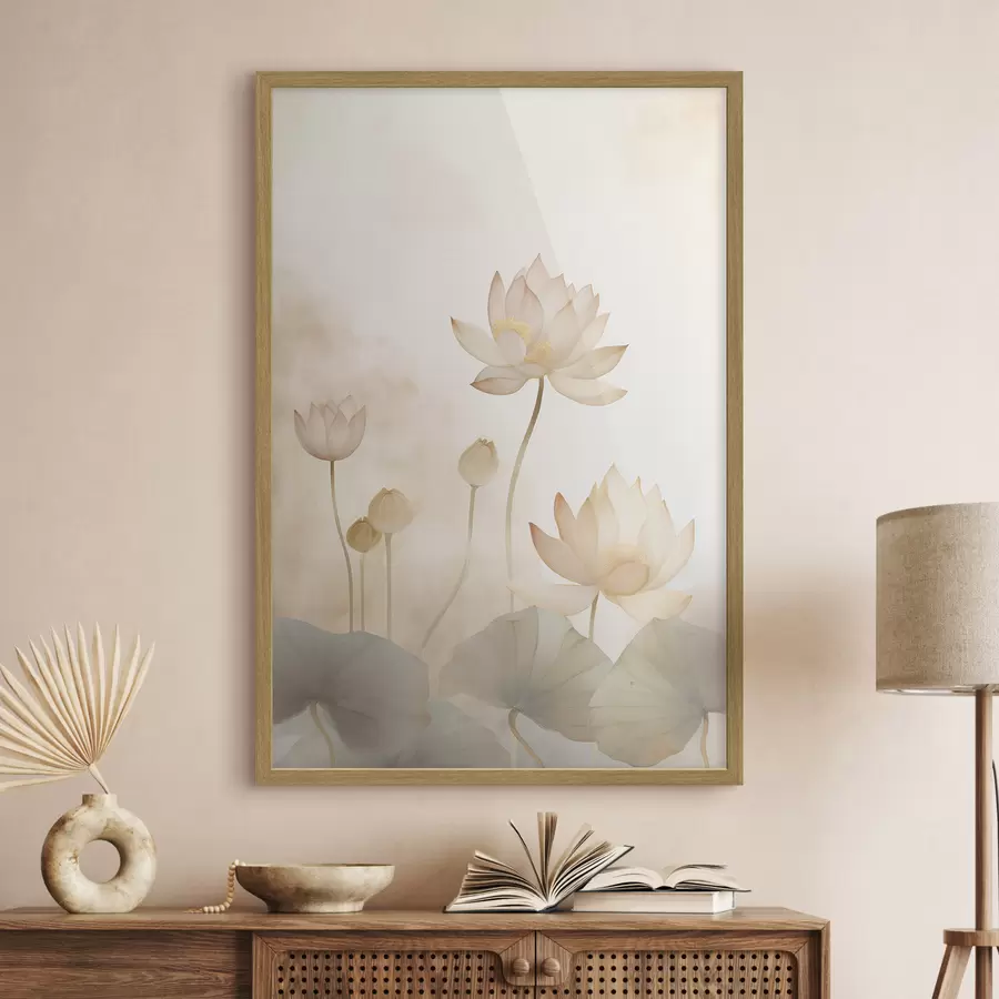 murales de pared Flores de loto ligeras f45612