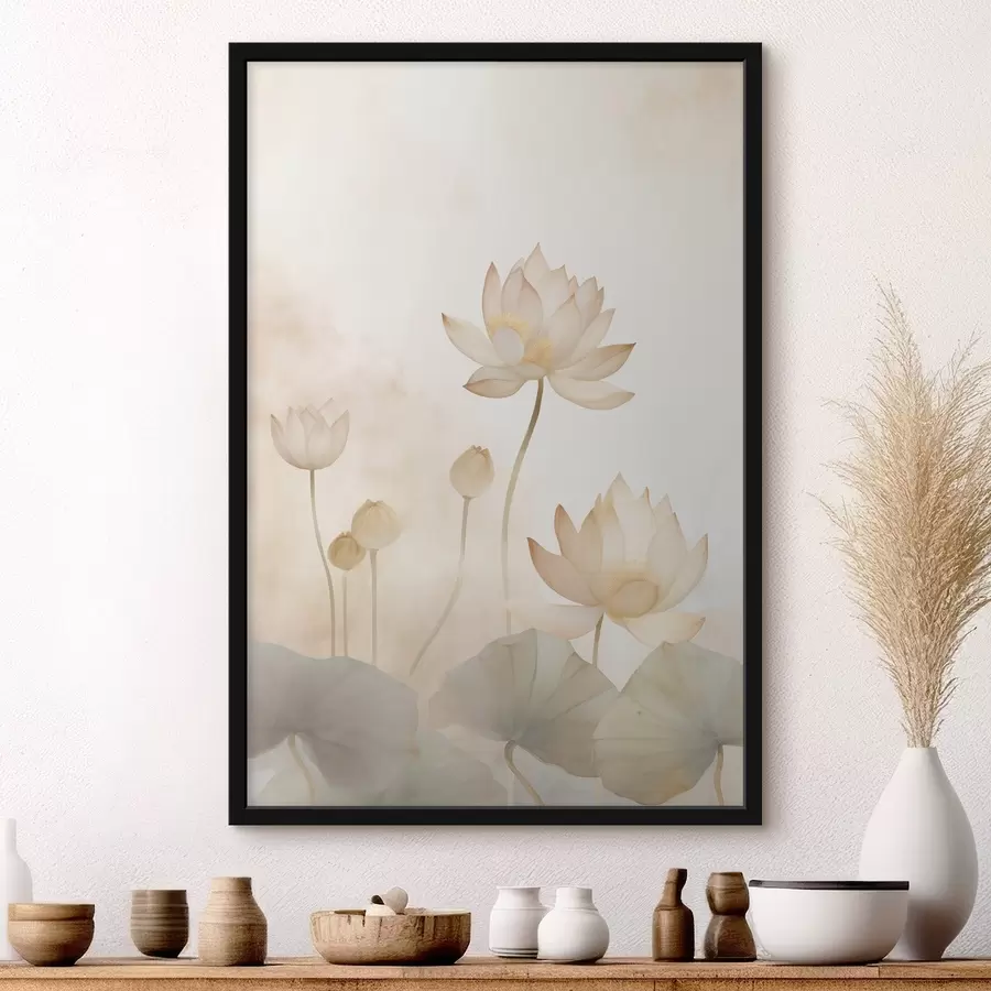 murales de pared Flores de loto ligeras f45612