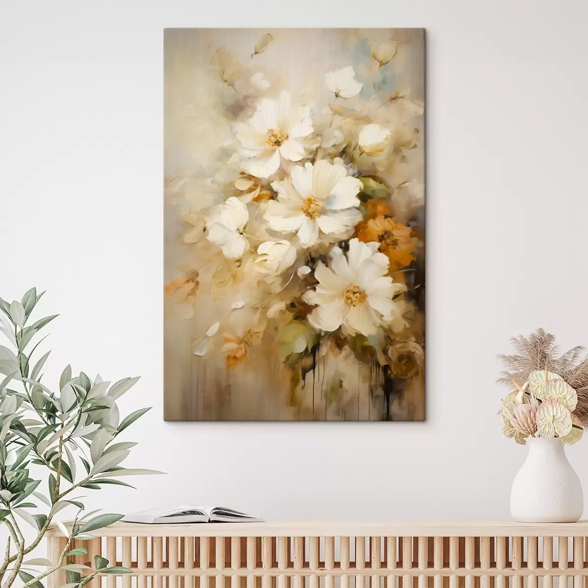 murales de pared Composición en tonos beige pastel y marrón s45534