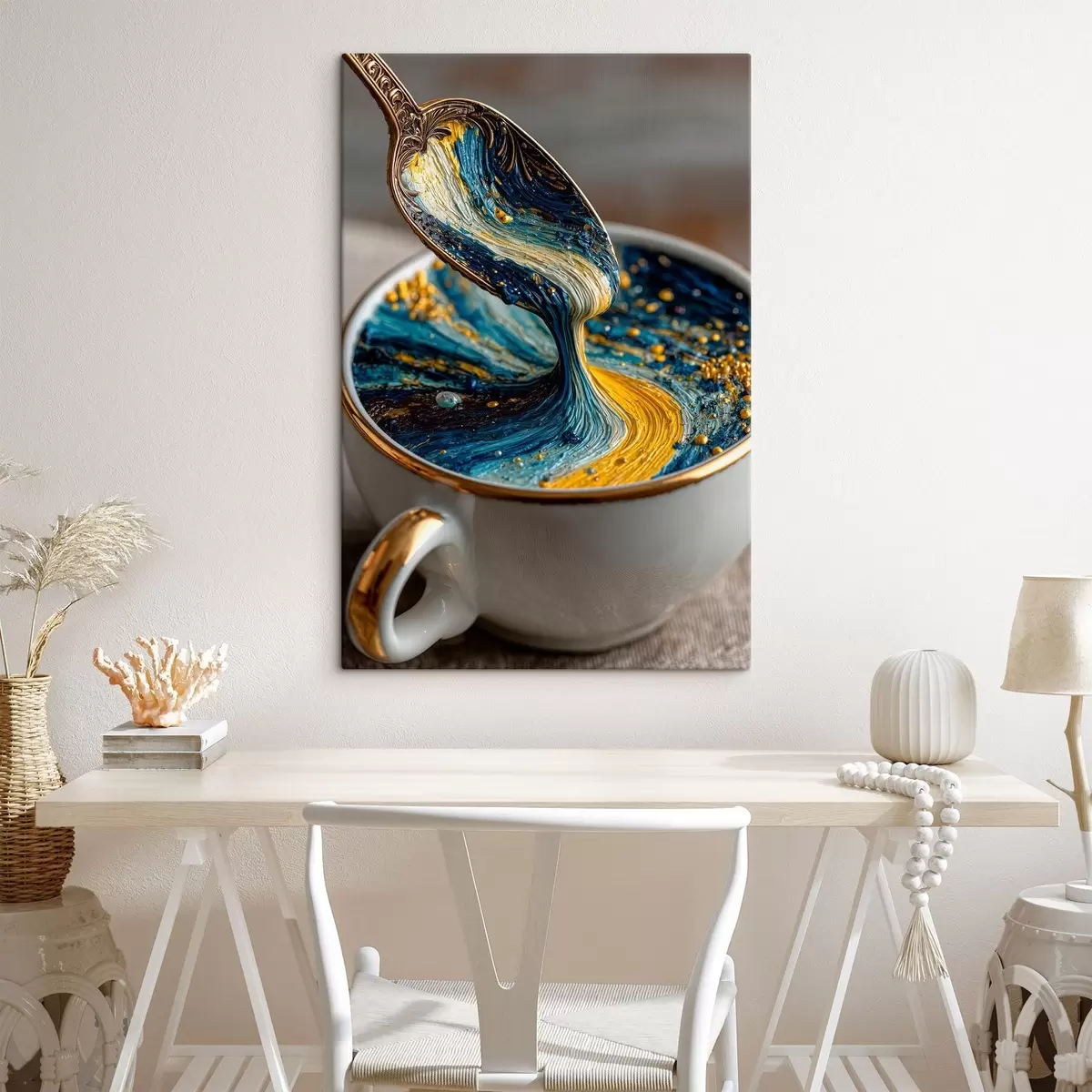 murales de pared Composición abstracta: colores mezclados en una taza al estilo Van Gogh s45545