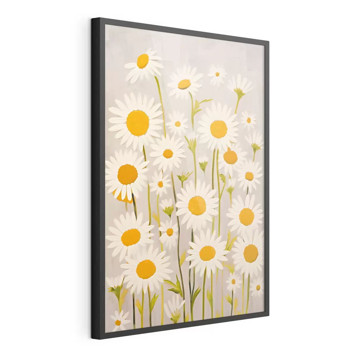 Poster Flores silvestres: composición de margaritas sobre fondo claro f45528