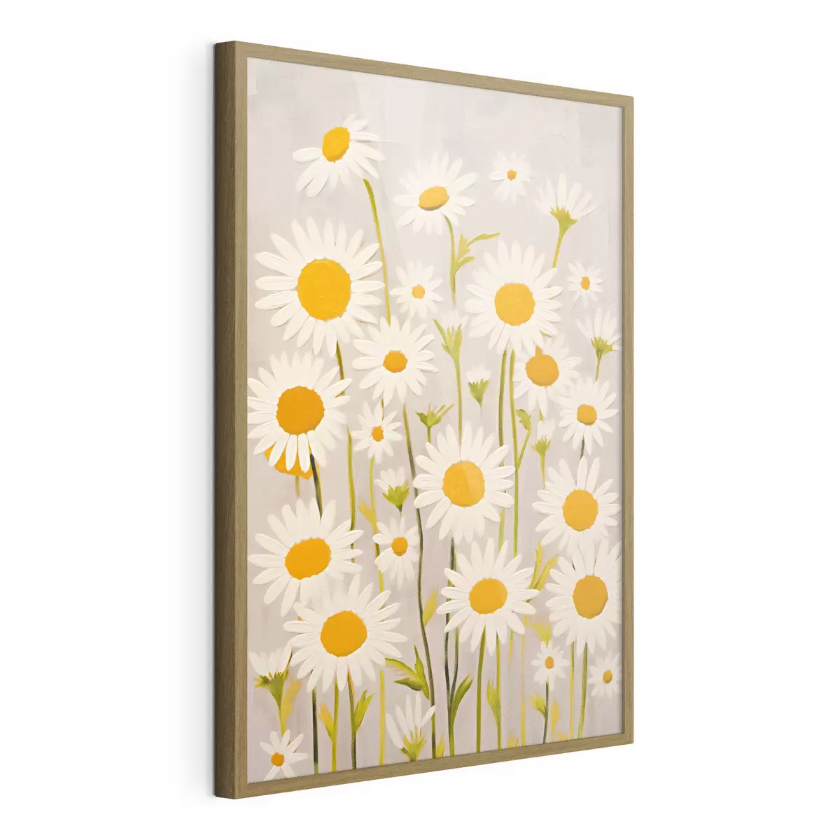 Poster Flores silvestres: composición de margaritas sobre fondo claro f45528