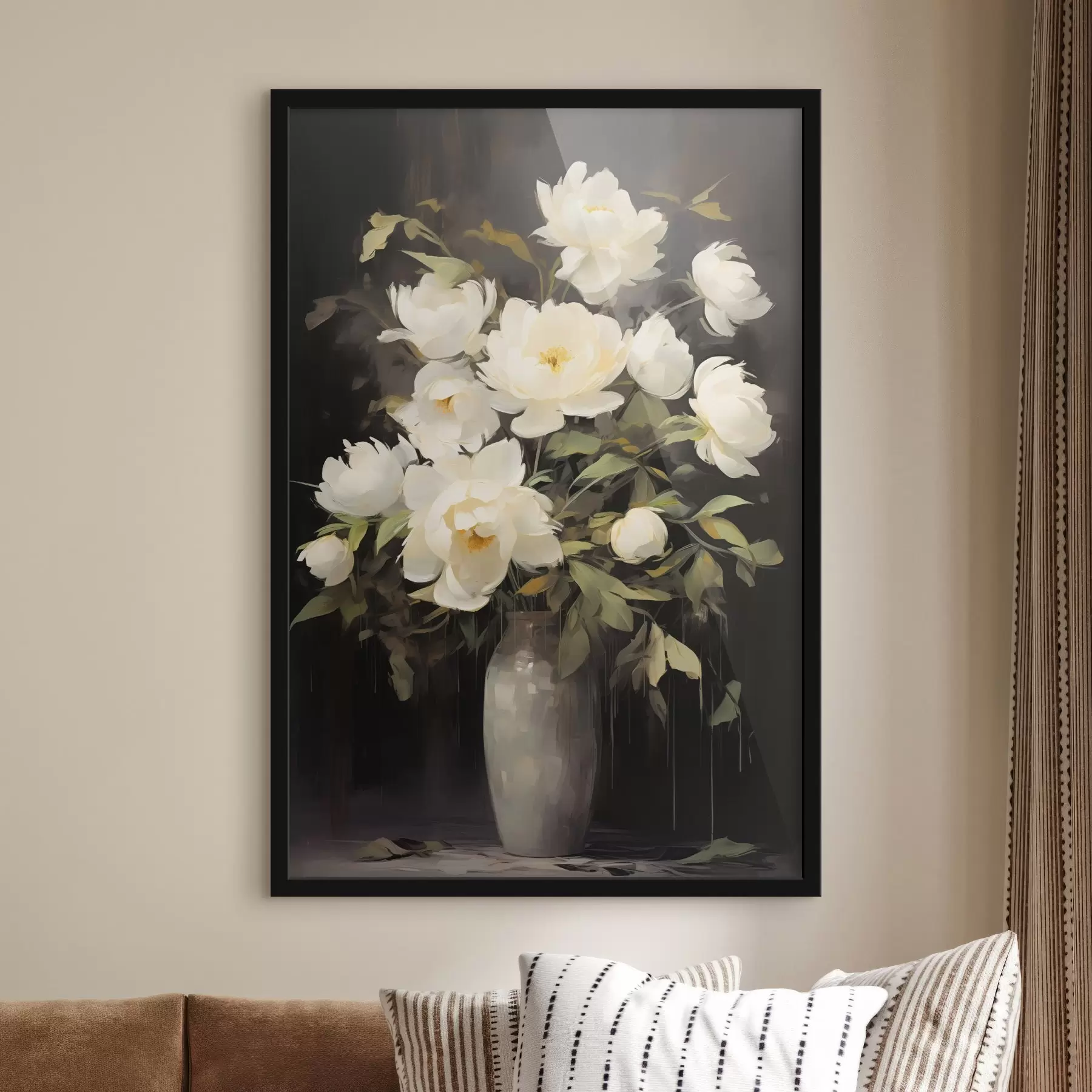 murales de pared Delicadas peonías en un jarrón: composición floral al estilo de la pintura f45532