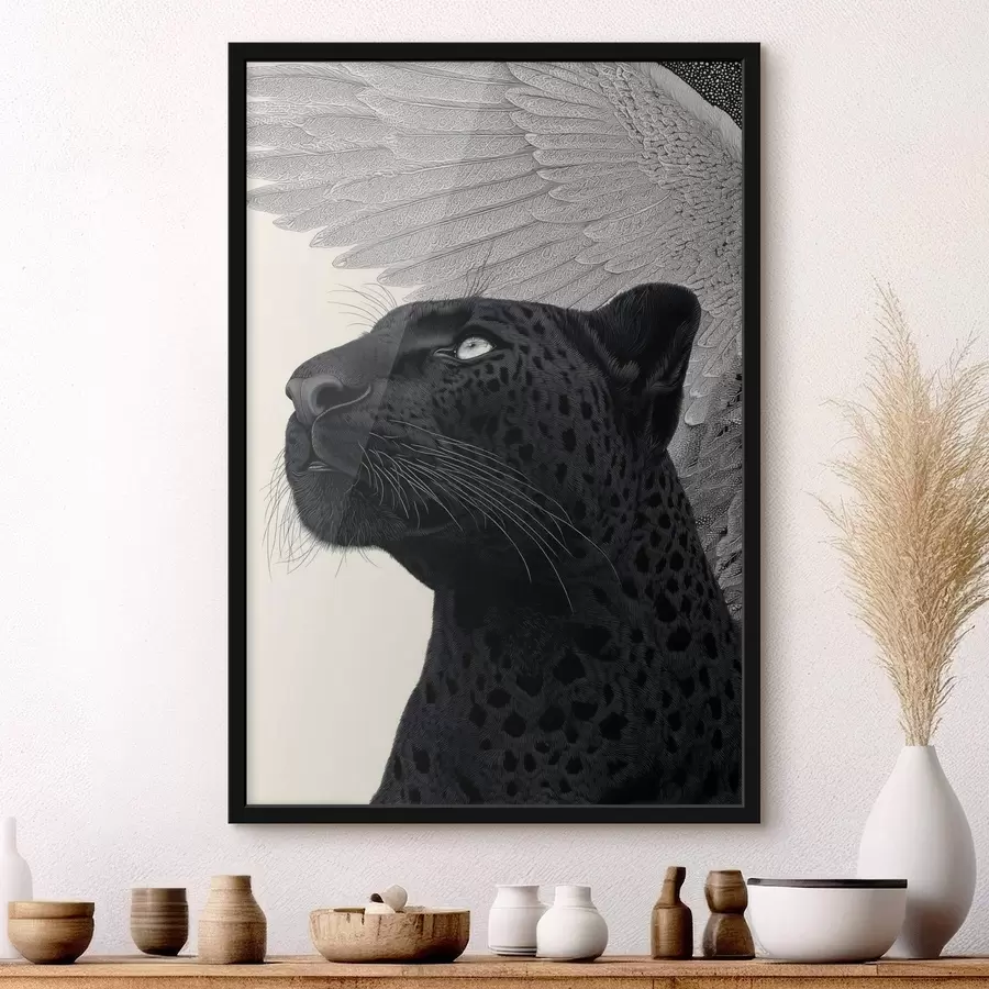 murales de pared Composición gráfica: pantera con alas f45548