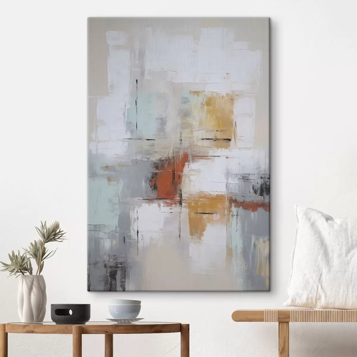 murales de pared Abstracción imitación de pintura y abrasiones s45634