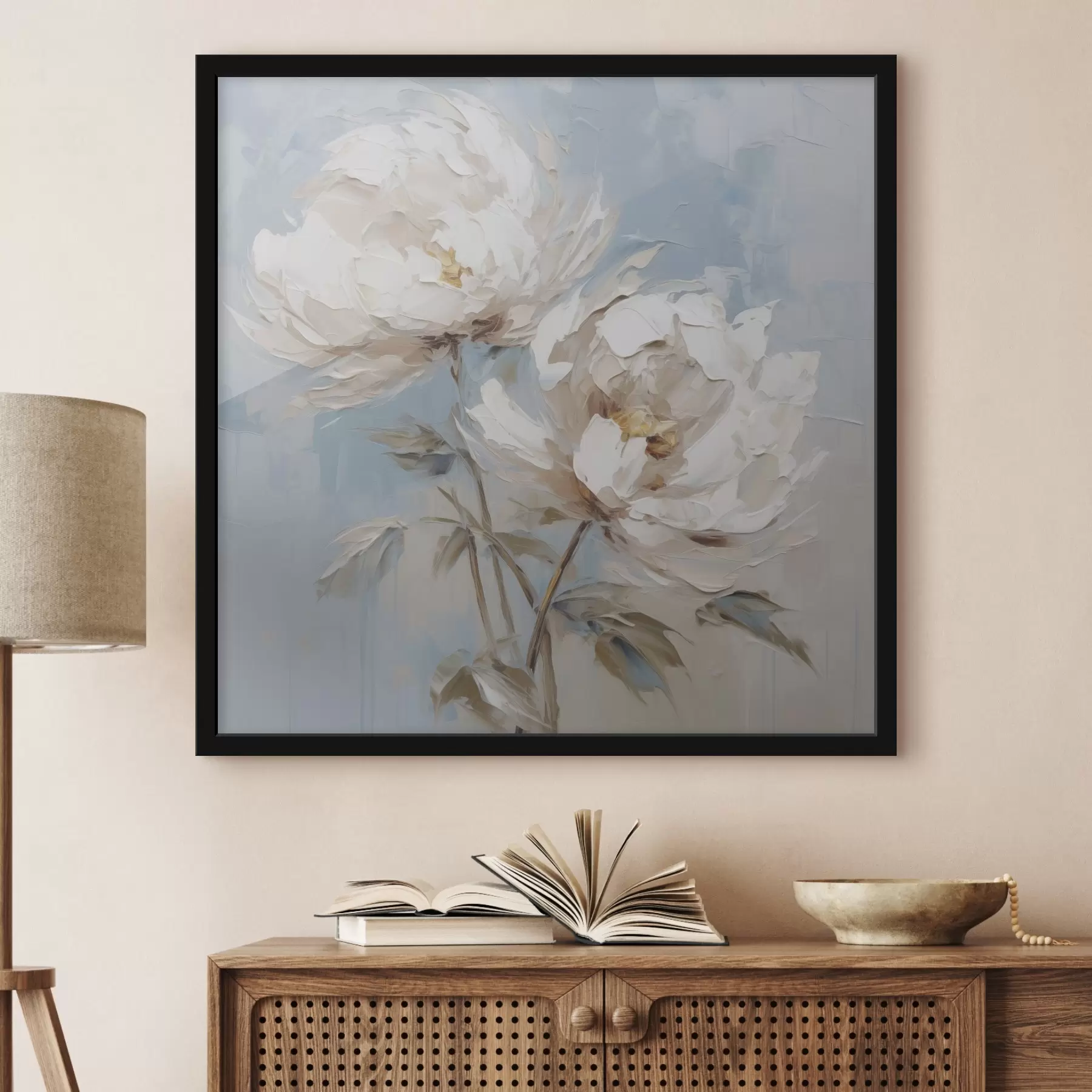 murales de pared Pintura imitación peonías f45607