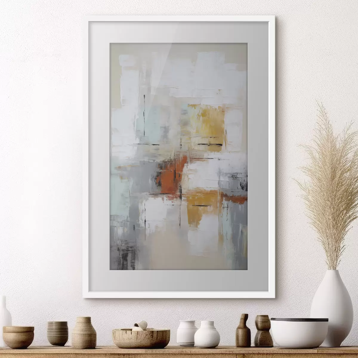Poster Abstracción imitación de pintura y abrasiones f45634