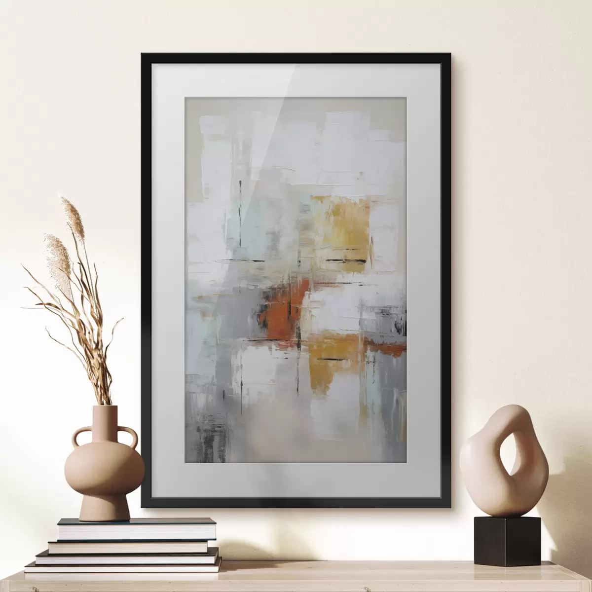 Poster Abstracción imitación de pintura y abrasiones f45634