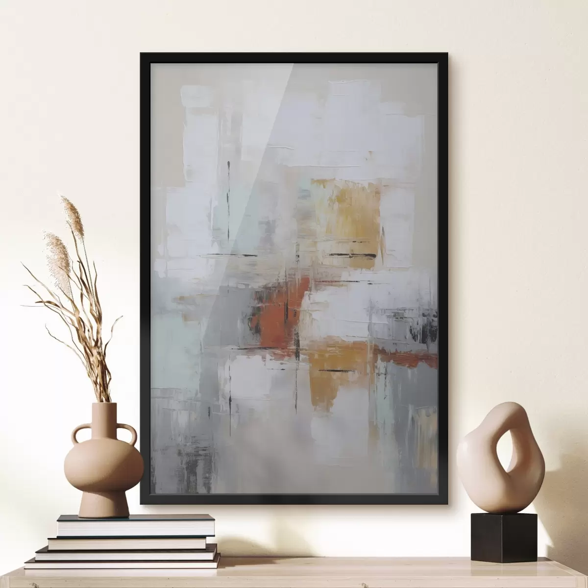 Poster Abstracción imitación de pintura y abrasiones f45634