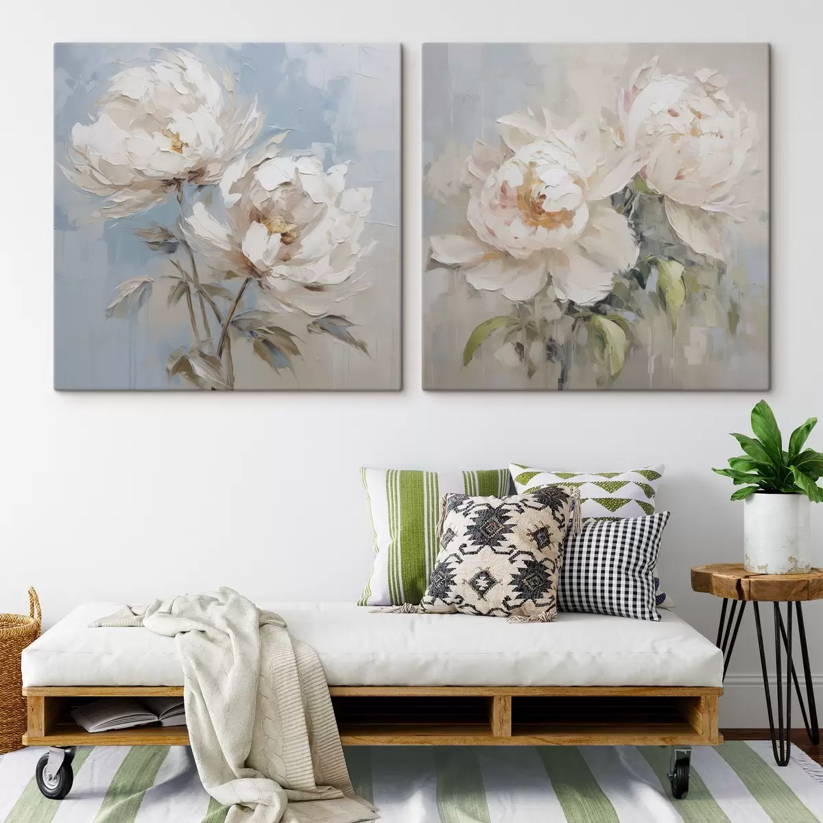 murales de pared Pintura imitación peonías m00665