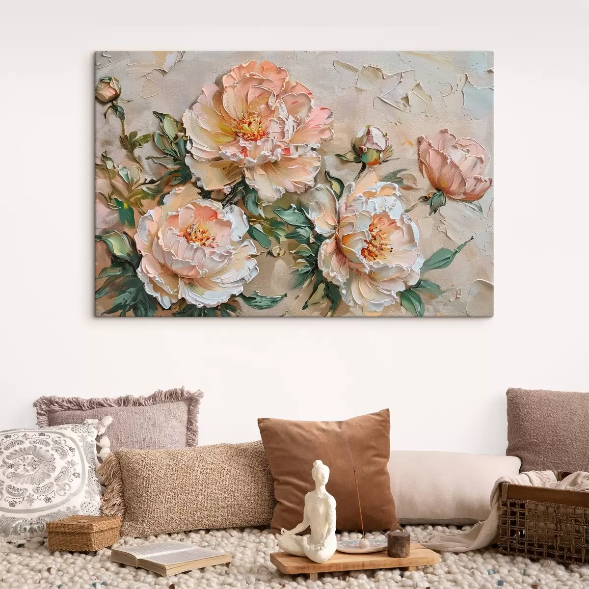 murales de pared Peonía imitación impasto s45447