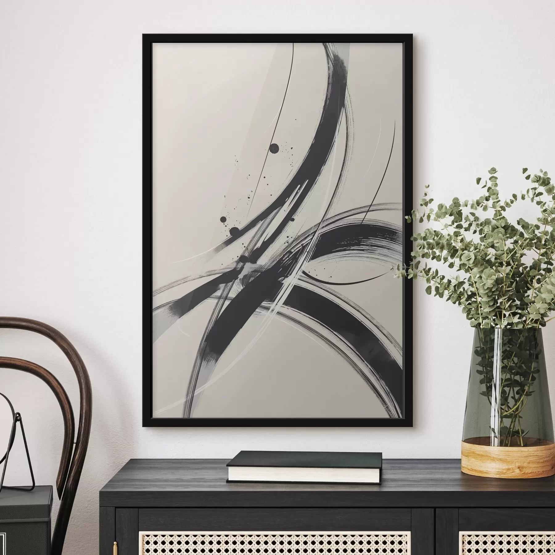 murales de pared Pinceladas minimalistas abstractas f45583