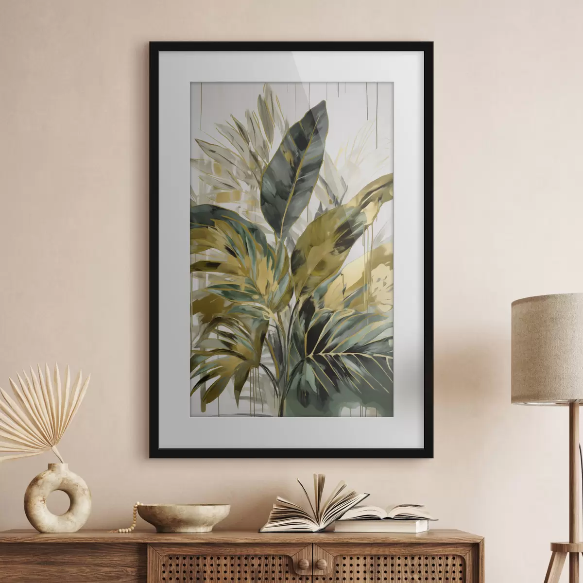 Poster Hojas tropicales abstractas f45589