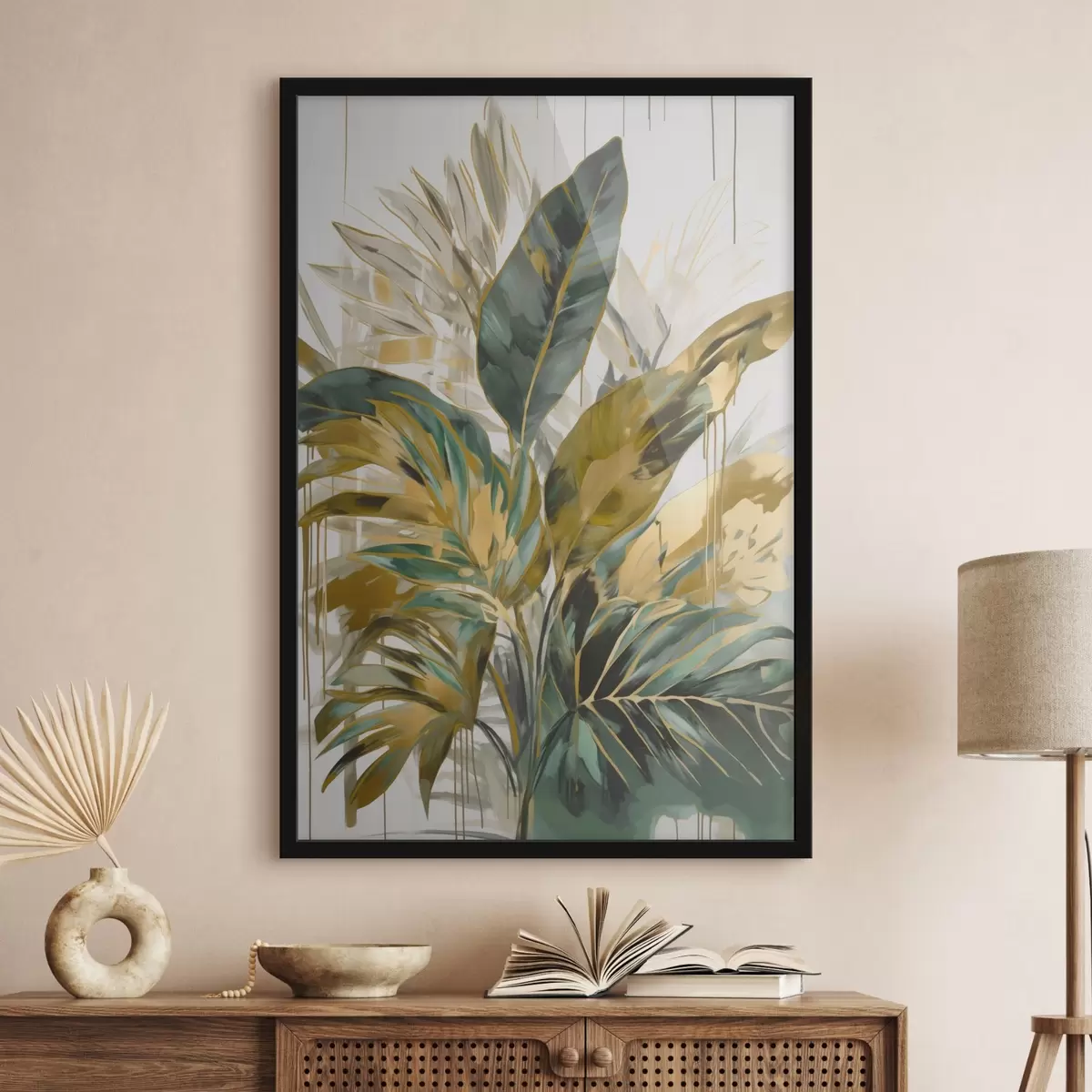 Poster Hojas tropicales abstractas f45589