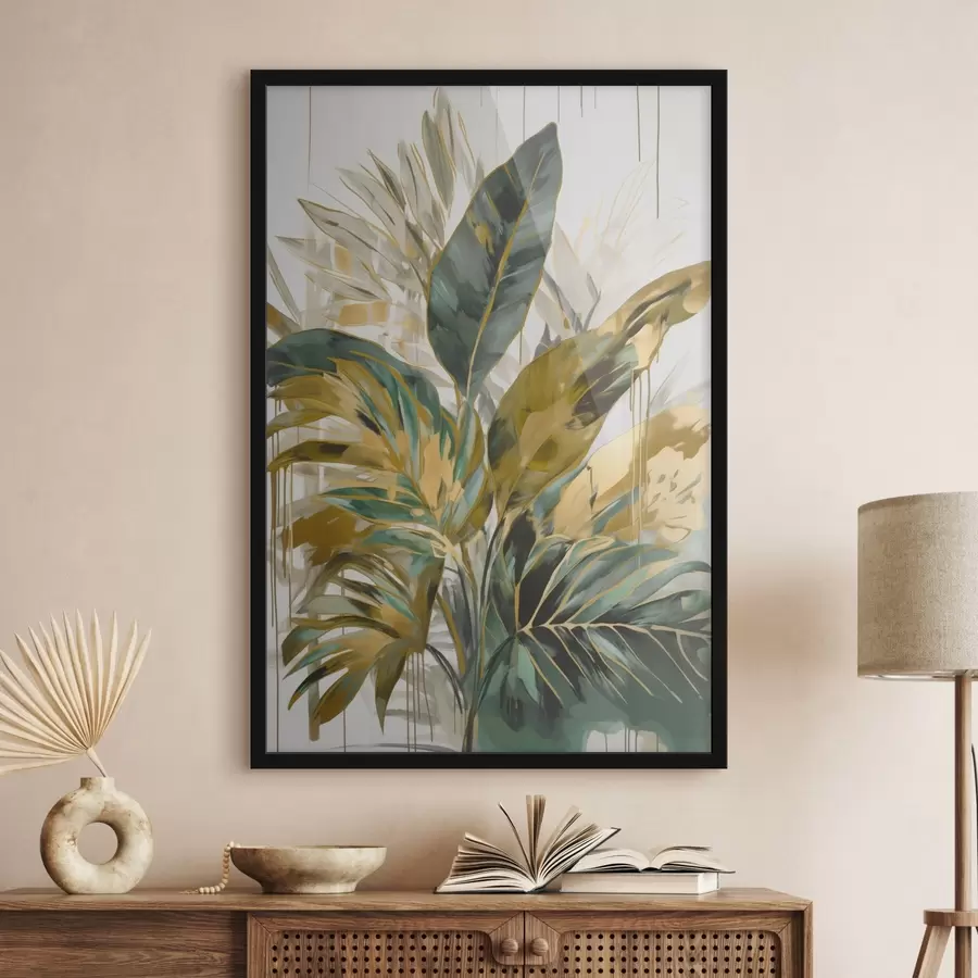 murales de pared Hojas tropicales abstractas f45589