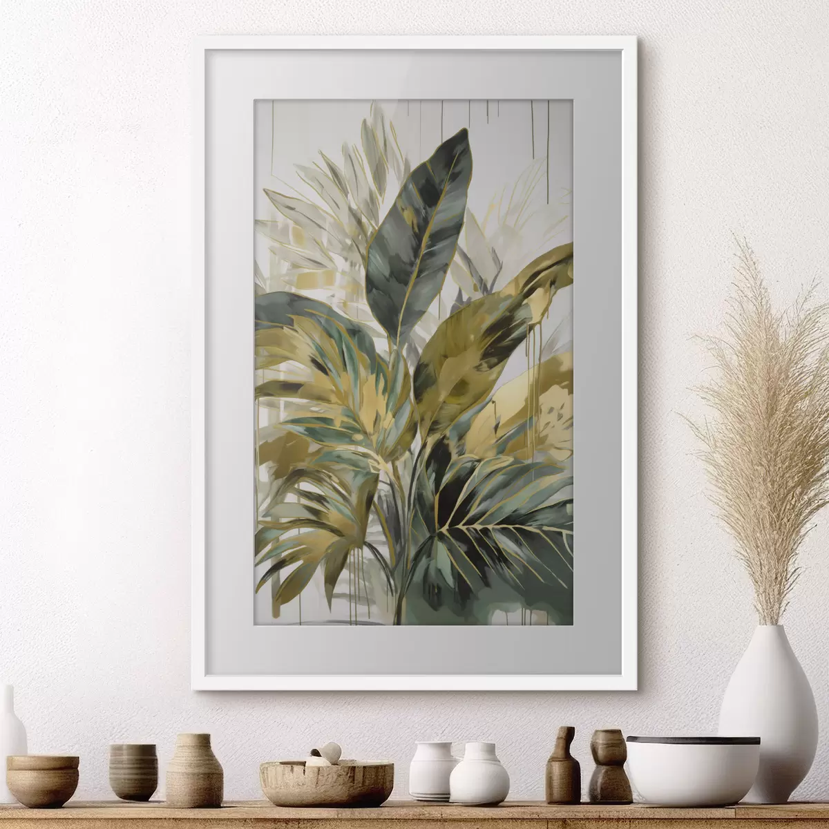 Poster Hojas tropicales abstractas f45589