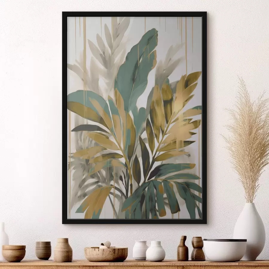 murales de pared Hojas tropicales abstractas f45590