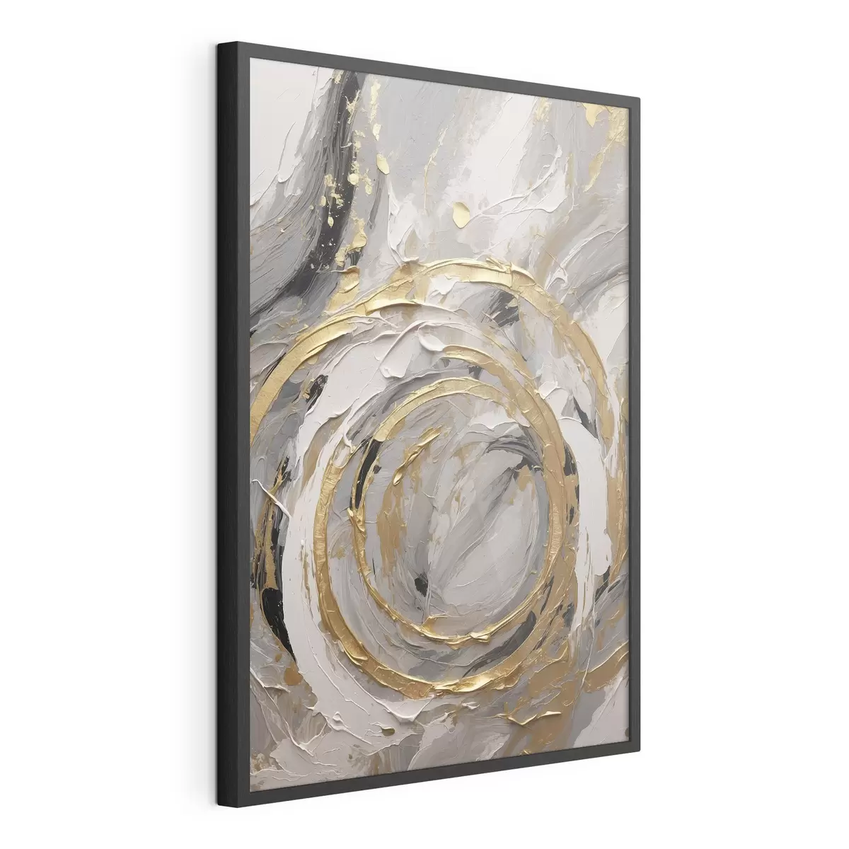 Poster Poni blanco con crin y flores rosas f45487