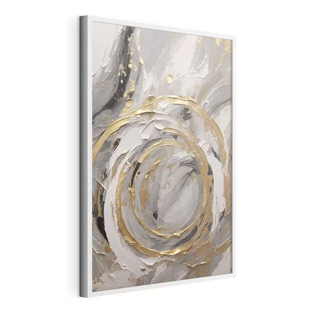 Poster Poni blanco con crin y flores rosas f45487