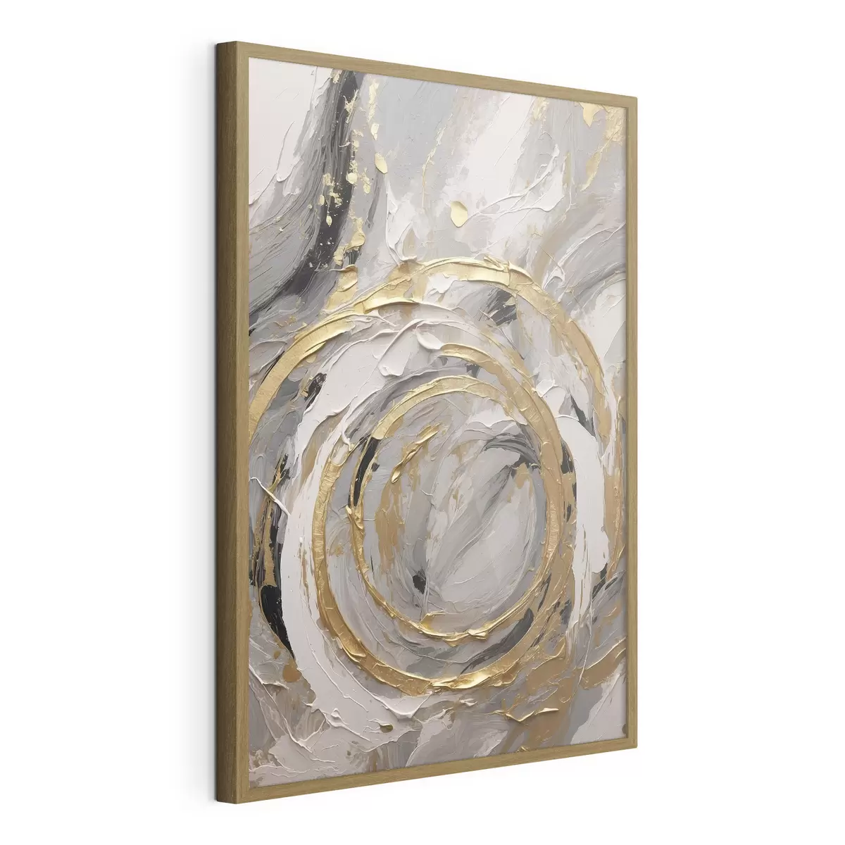 Poster Poni blanco con crin y flores rosas f45487