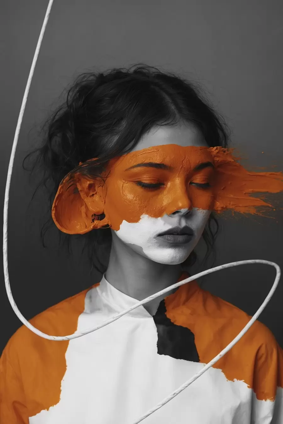 murales de pared Flor morada en estilo de pintura volumétrica f45495