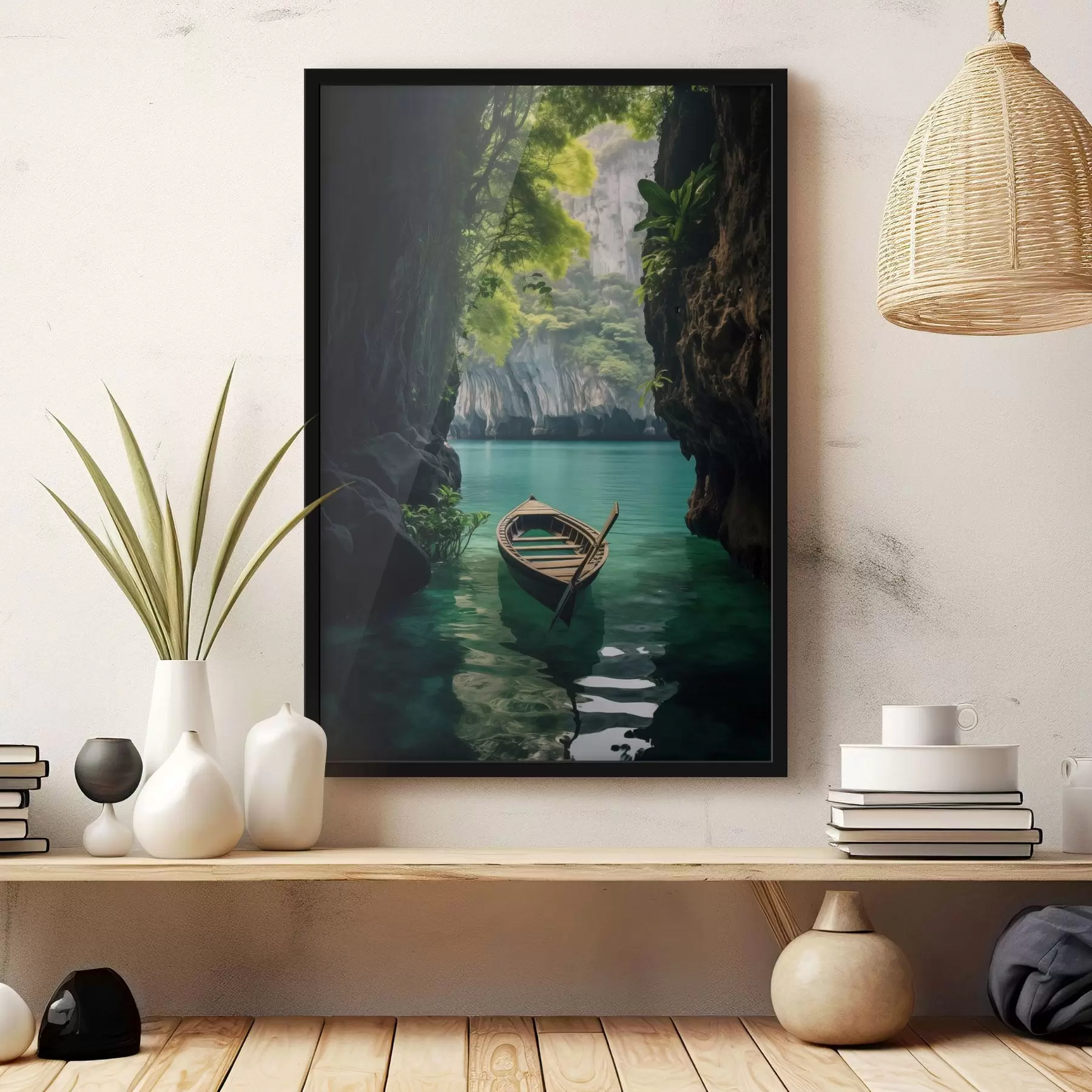 murales de pared Un árbol solitario en un lago bajo un cielo rosa f45507