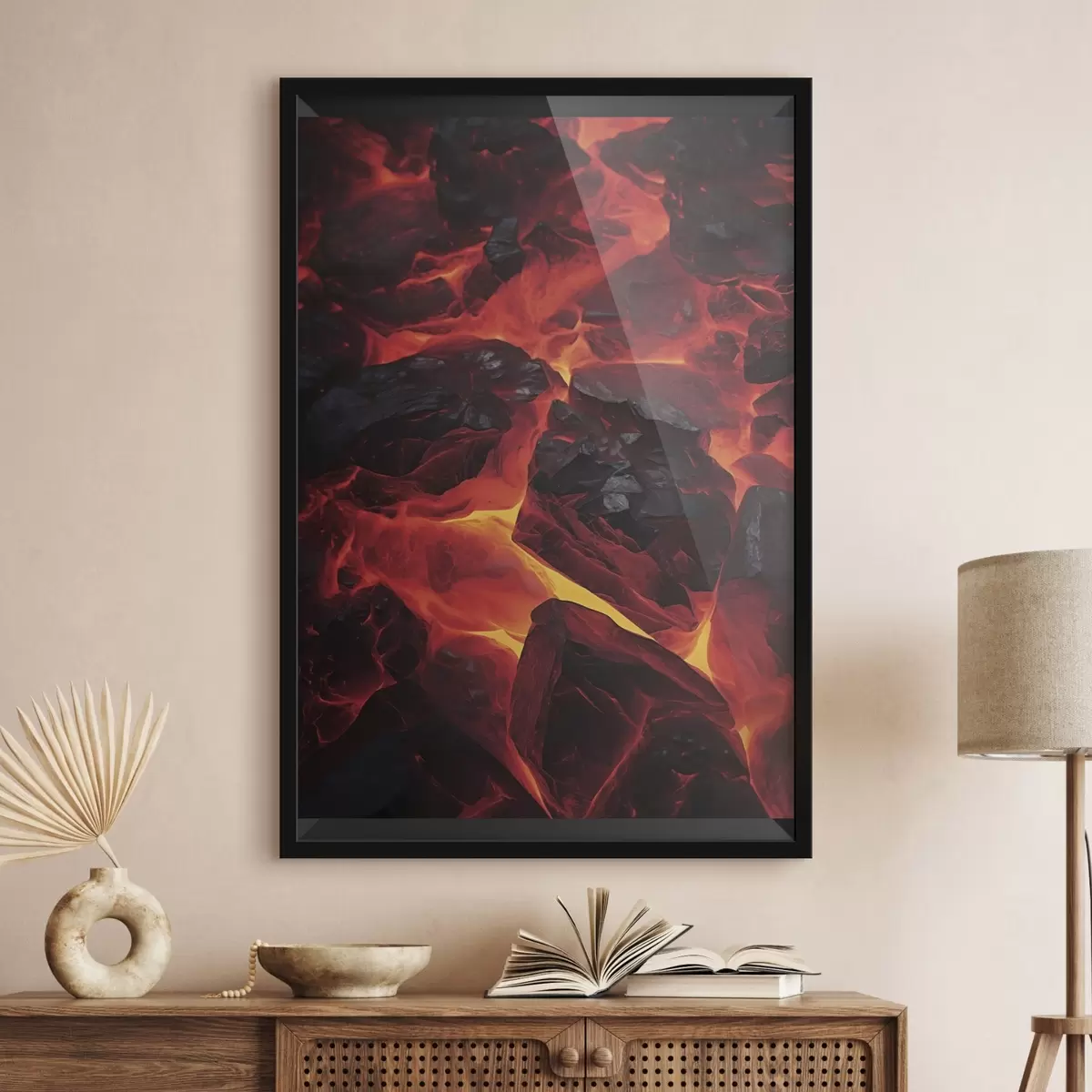 Poster Piedras al rojo vivo con coladas de lava f45515