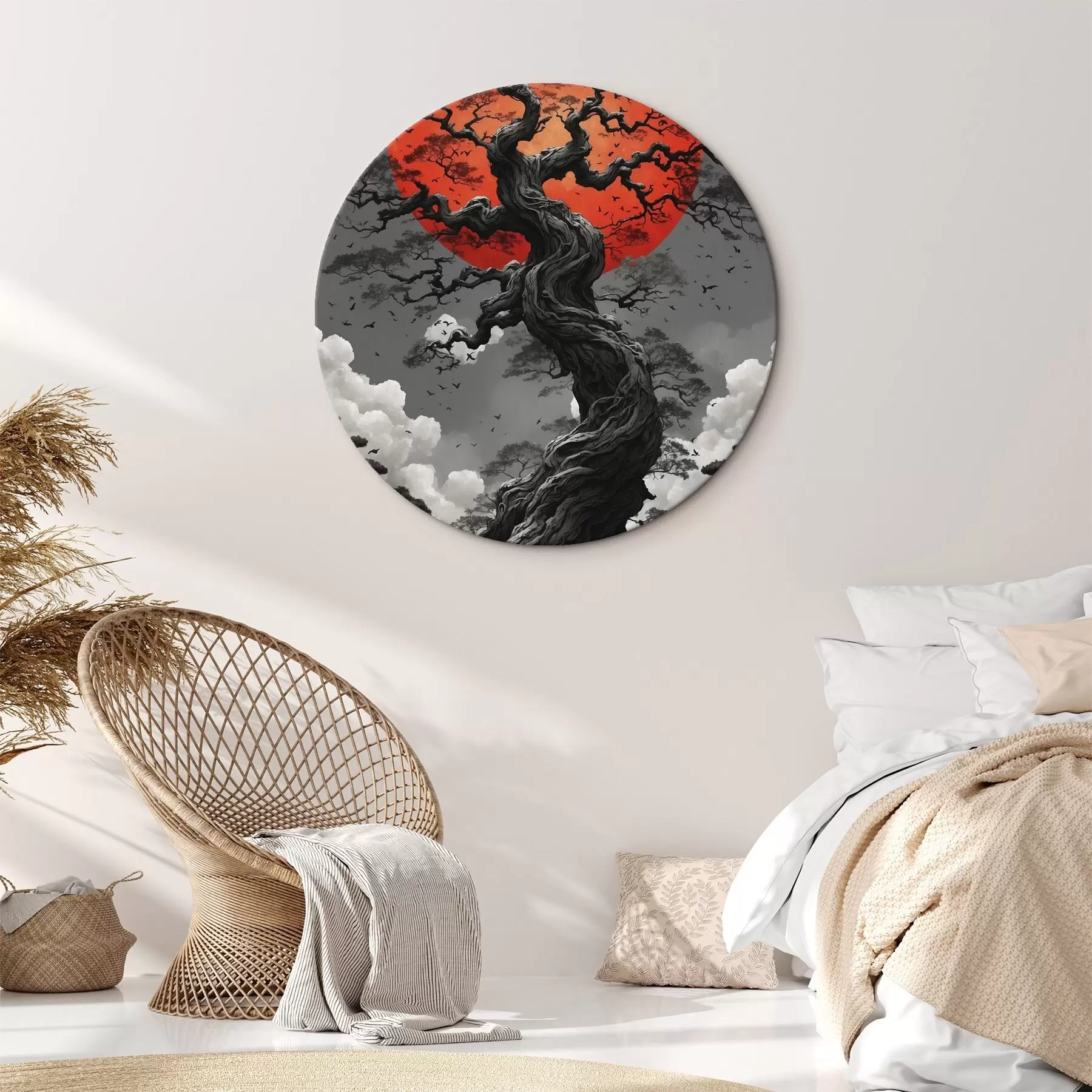 murales de pared Paisaje abstracto con montañas en estilo papel r45485