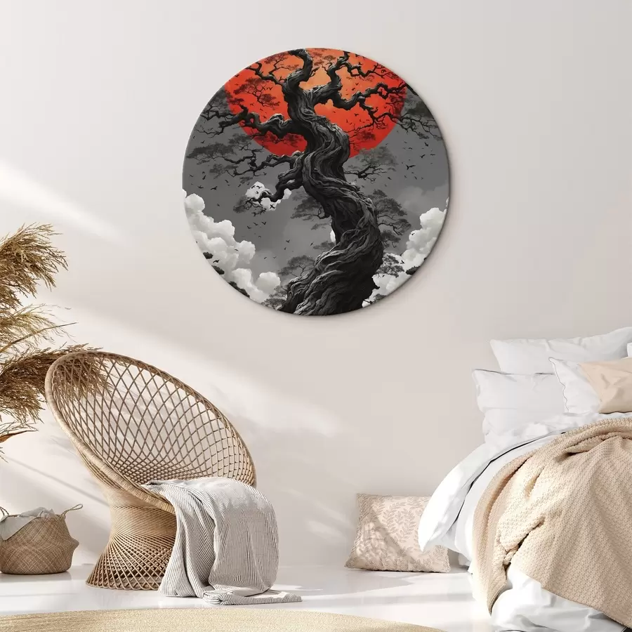 murales de pared Paisaje abstracto con montañas en estilo papel r45485