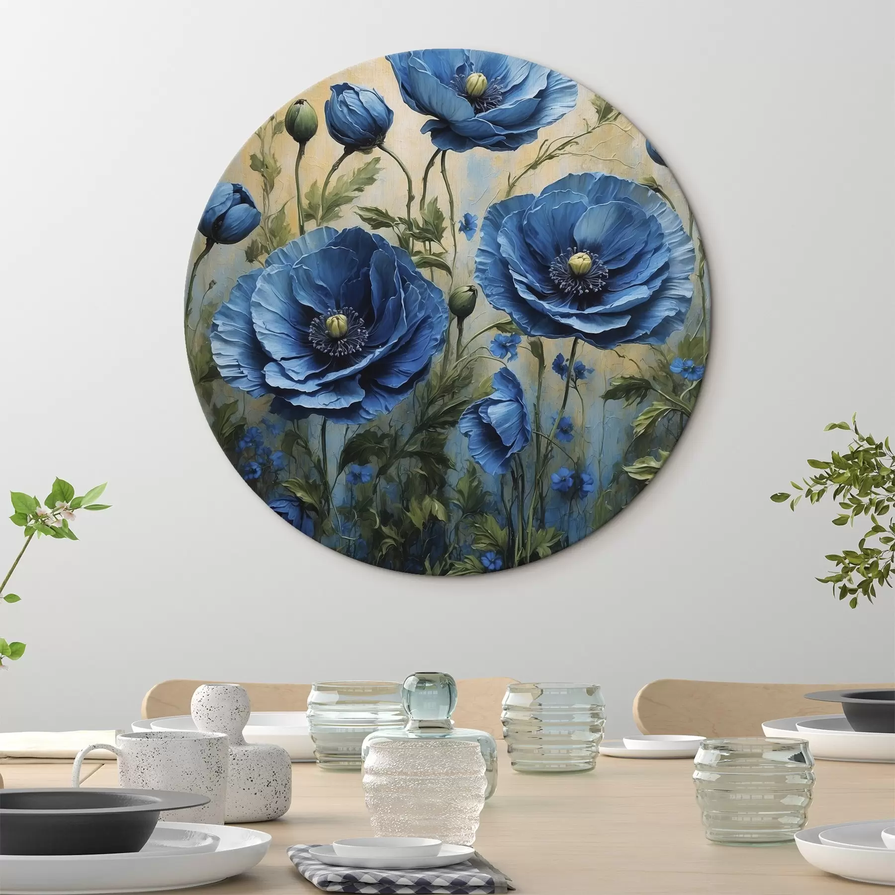 murales de pared Viejo árbol bajo un sol rojo r45488