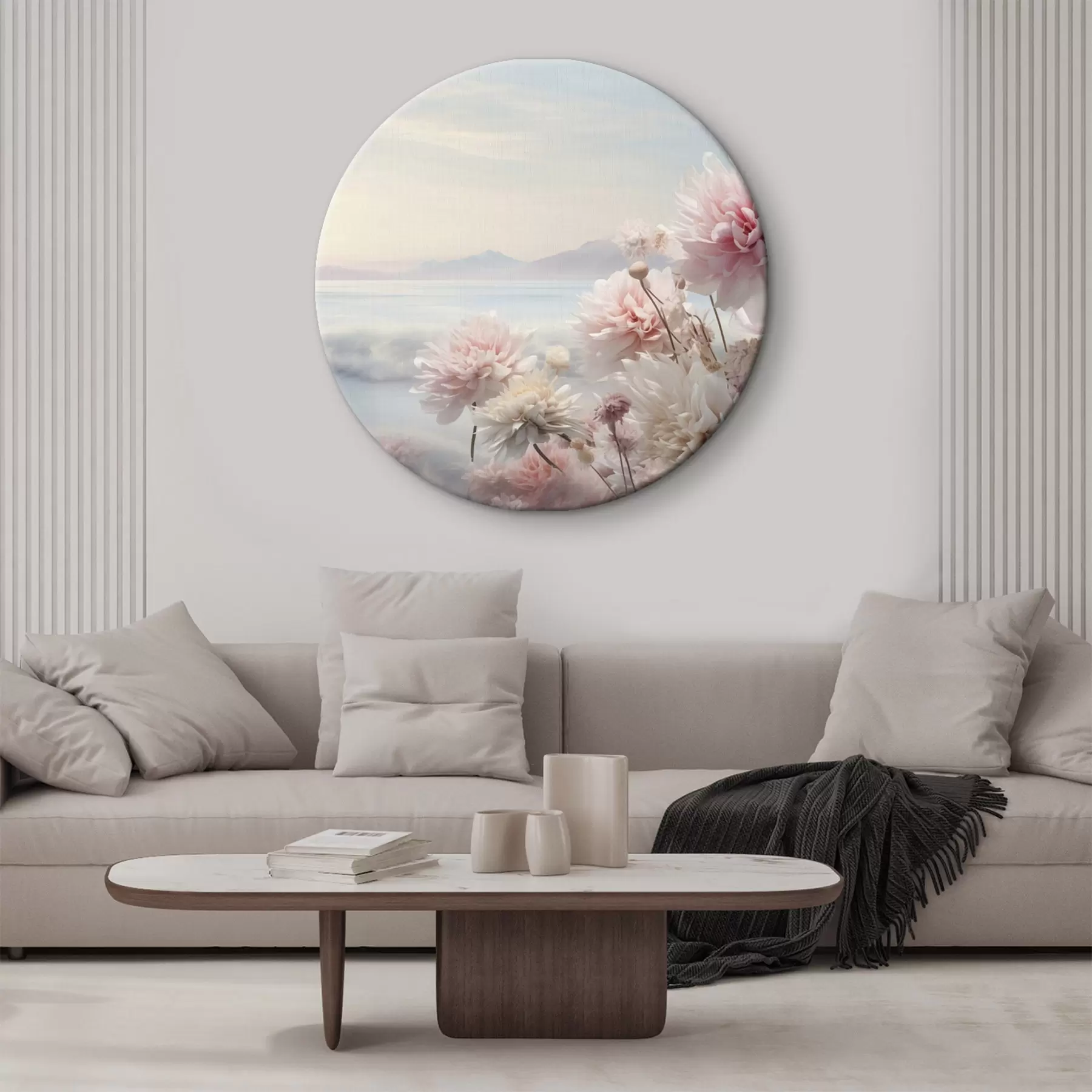 murales de pared Pintura abstracta en tonos blanco, azul y azul oscuro r45496