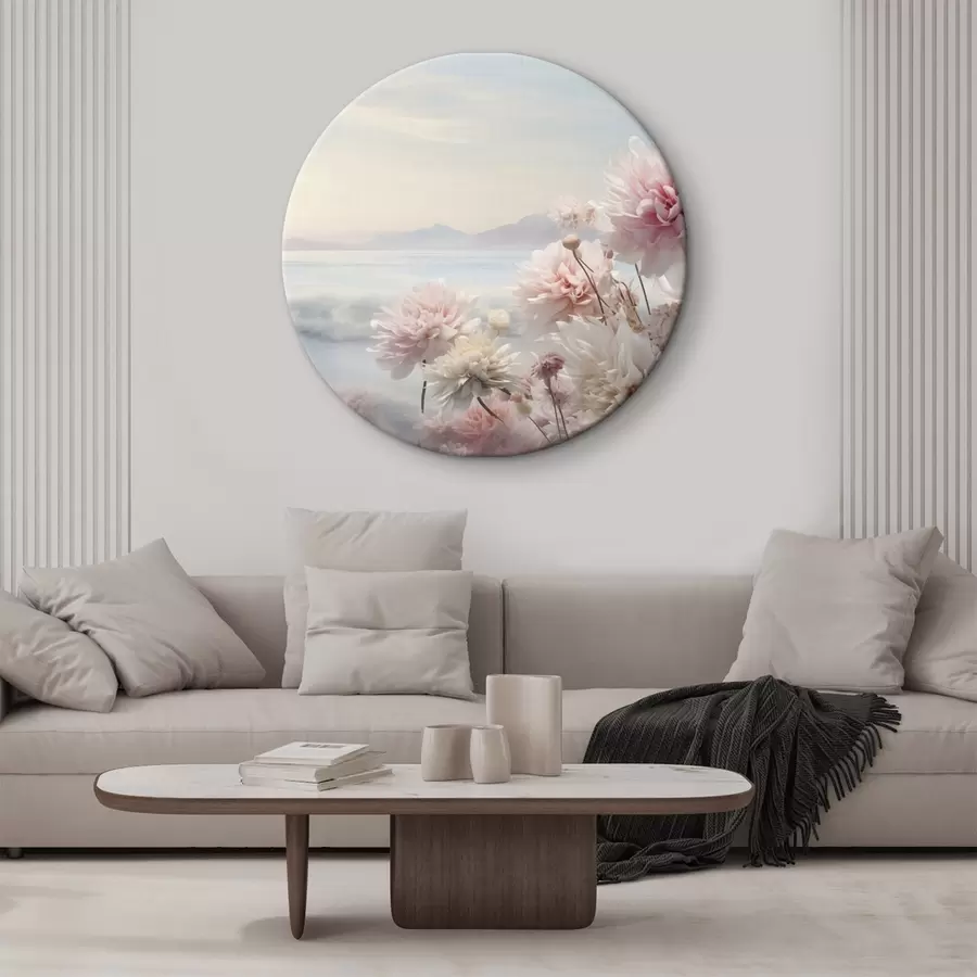 murales de pared Pintura abstracta en tonos blanco, azul y azul oscuro r45496