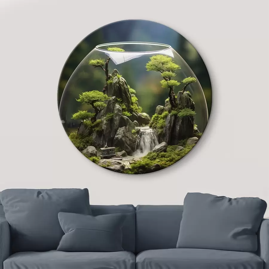 murales de pared Flor azul con gotas de agua en los pétalos r45502