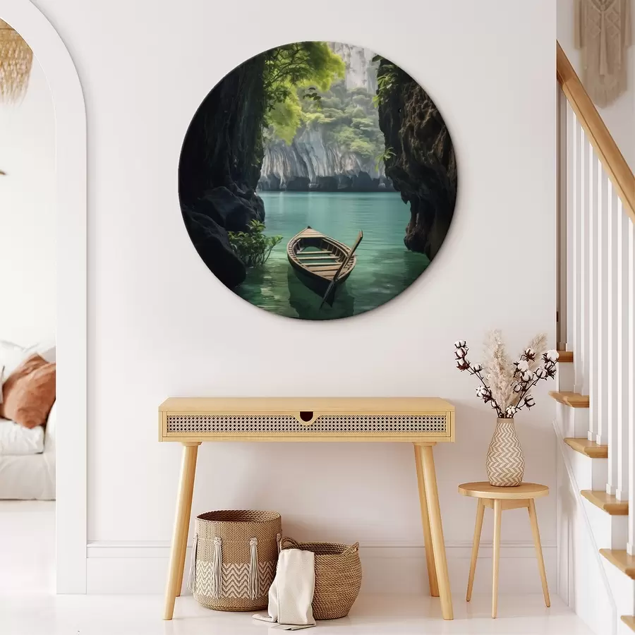 murales de pared Un árbol solitario en un lago bajo un cielo rosa r45507