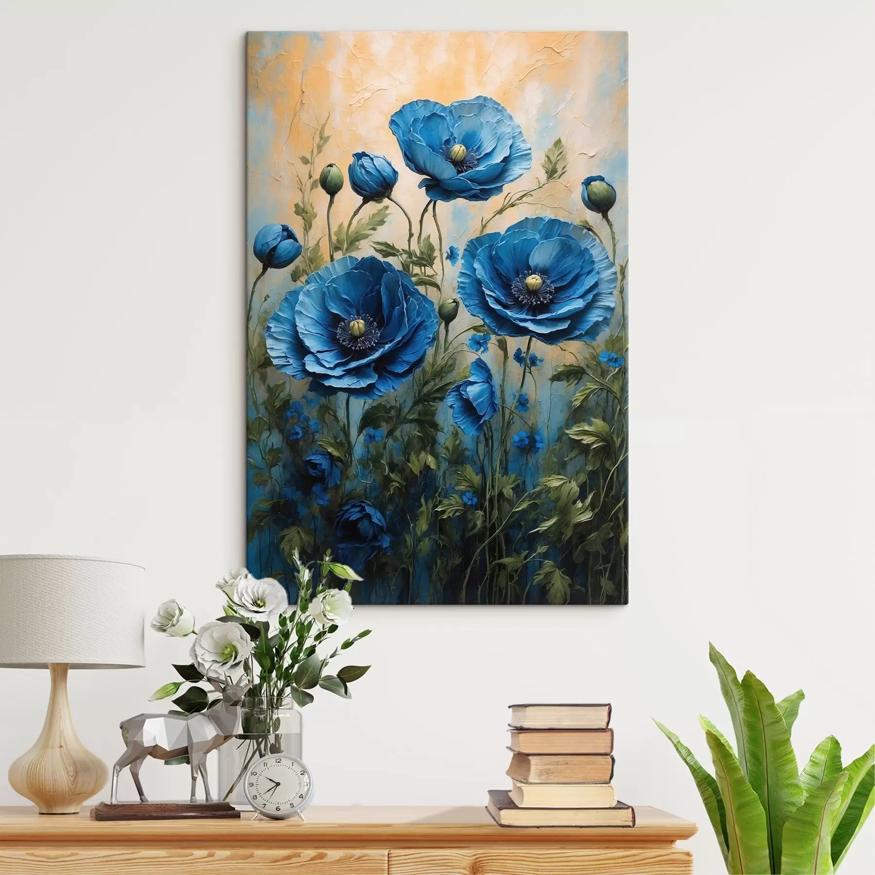 murales de pared Viejo árbol bajo un sol rojo s45488