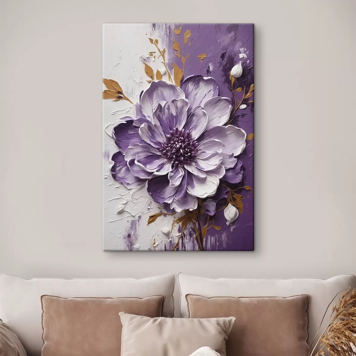 murales de pared Retrato femenino con trazos de pintura naranja s45492