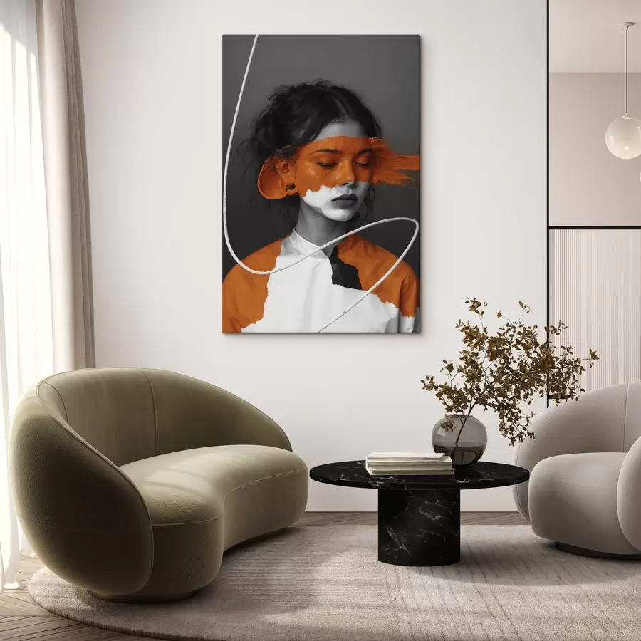 murales de pared Flor morada en estilo de pintura volumétrica s45495