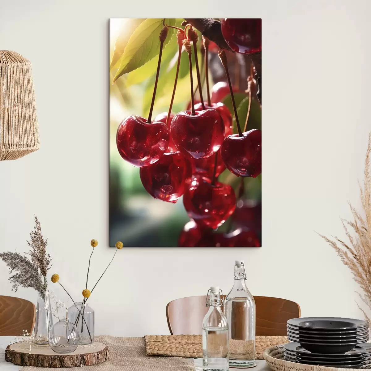 murales de pared Retrato de niña con pintura abstracta naranja s45498