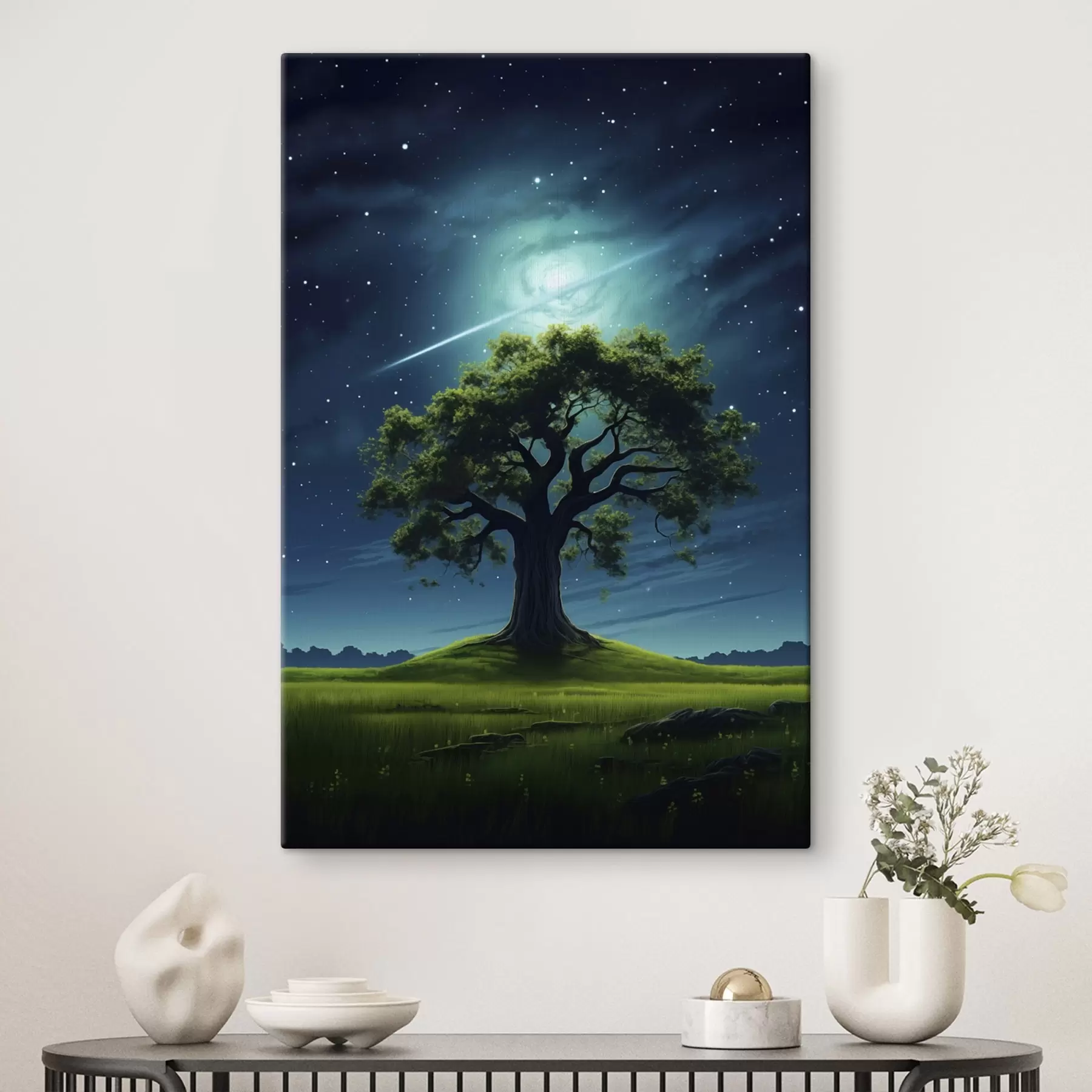 murales de pared Gotas de lluvia sobre cristal con luces nocturnas s45503