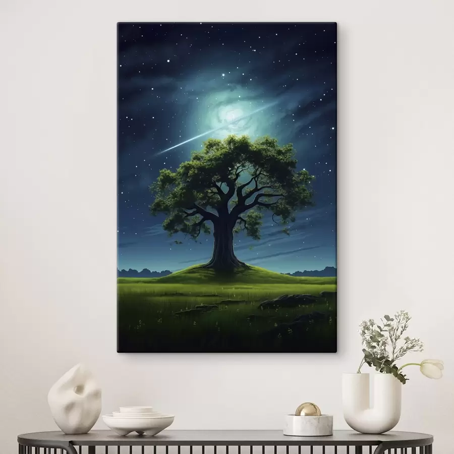 murales de pared Gotas de lluvia sobre cristal con luces nocturnas s45503