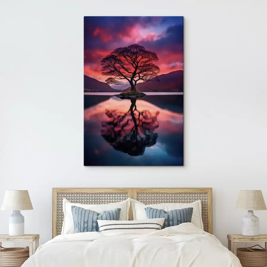 murales de pared Gota de agua cayendo con destellos de luz s45504