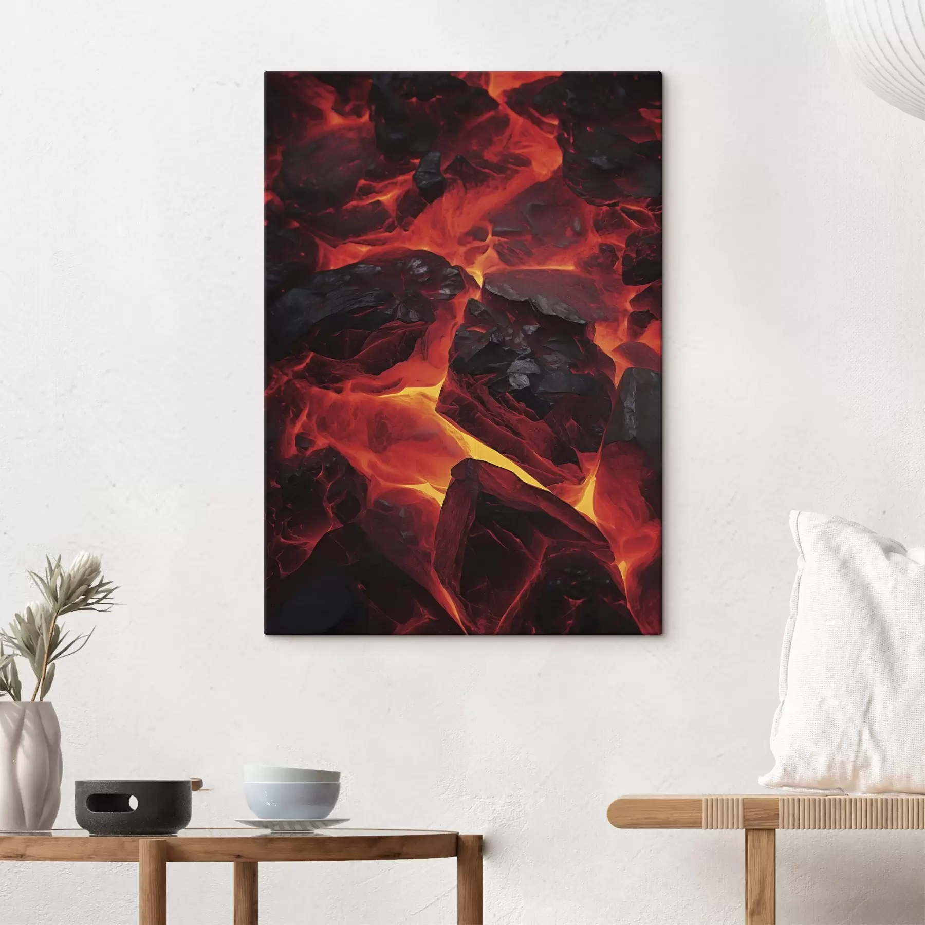 murales de pared Piedras al rojo vivo con coladas de lava s45515