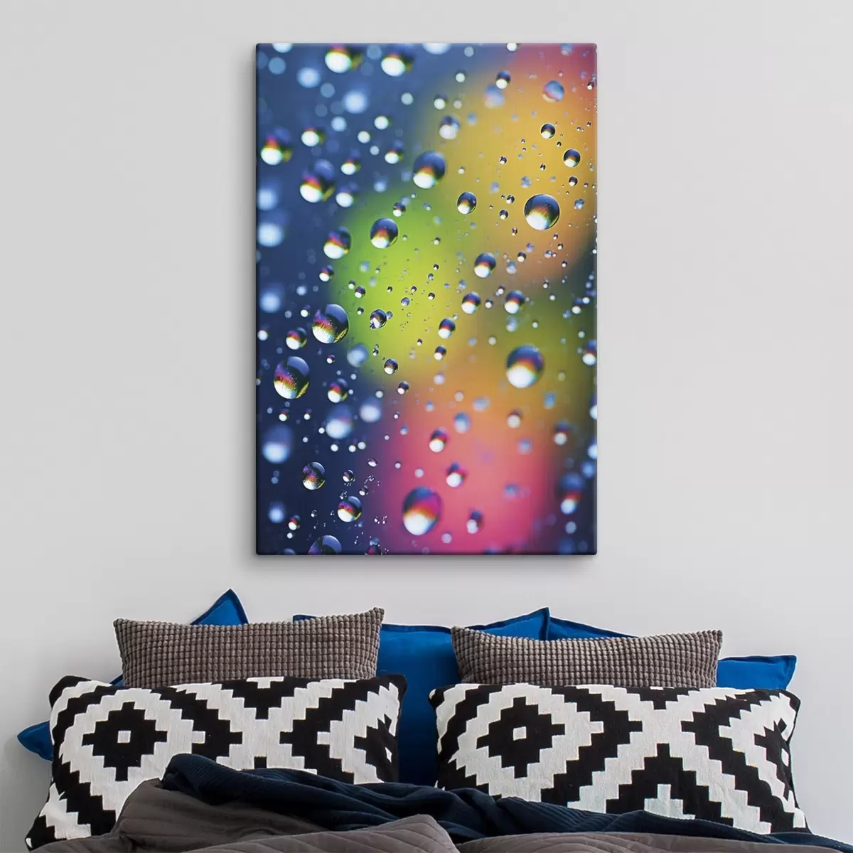 murales de pared Reflejos coloreados en gotas de agua s45522