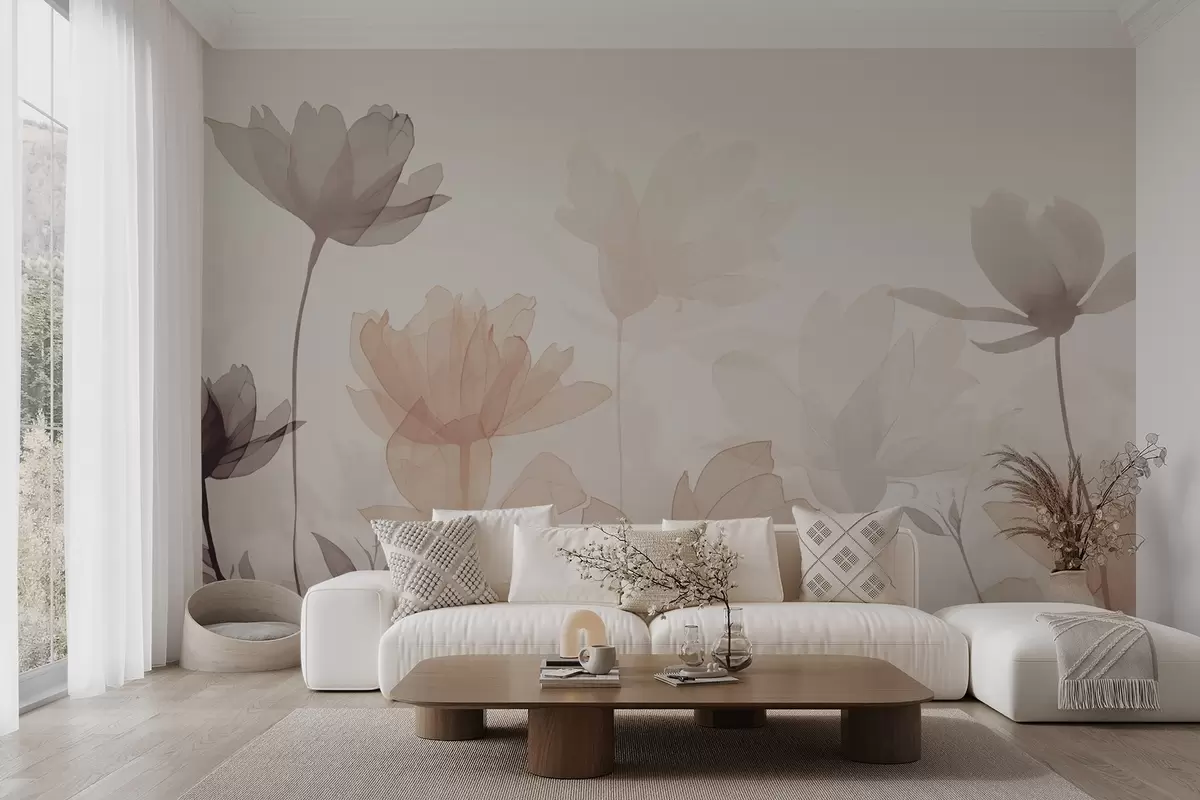 murales de pared Siluetas de flores w04489