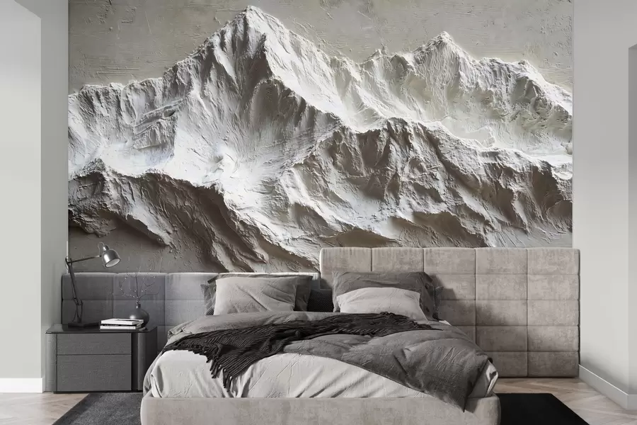 murales de pared Montañas en relieve en tonos claros con textura w04396