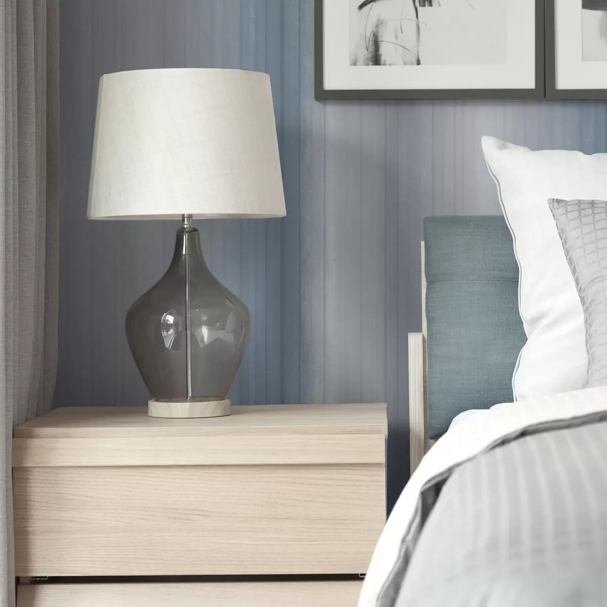 Papel pintado Rayas suaves en degradado azul-gris a00506