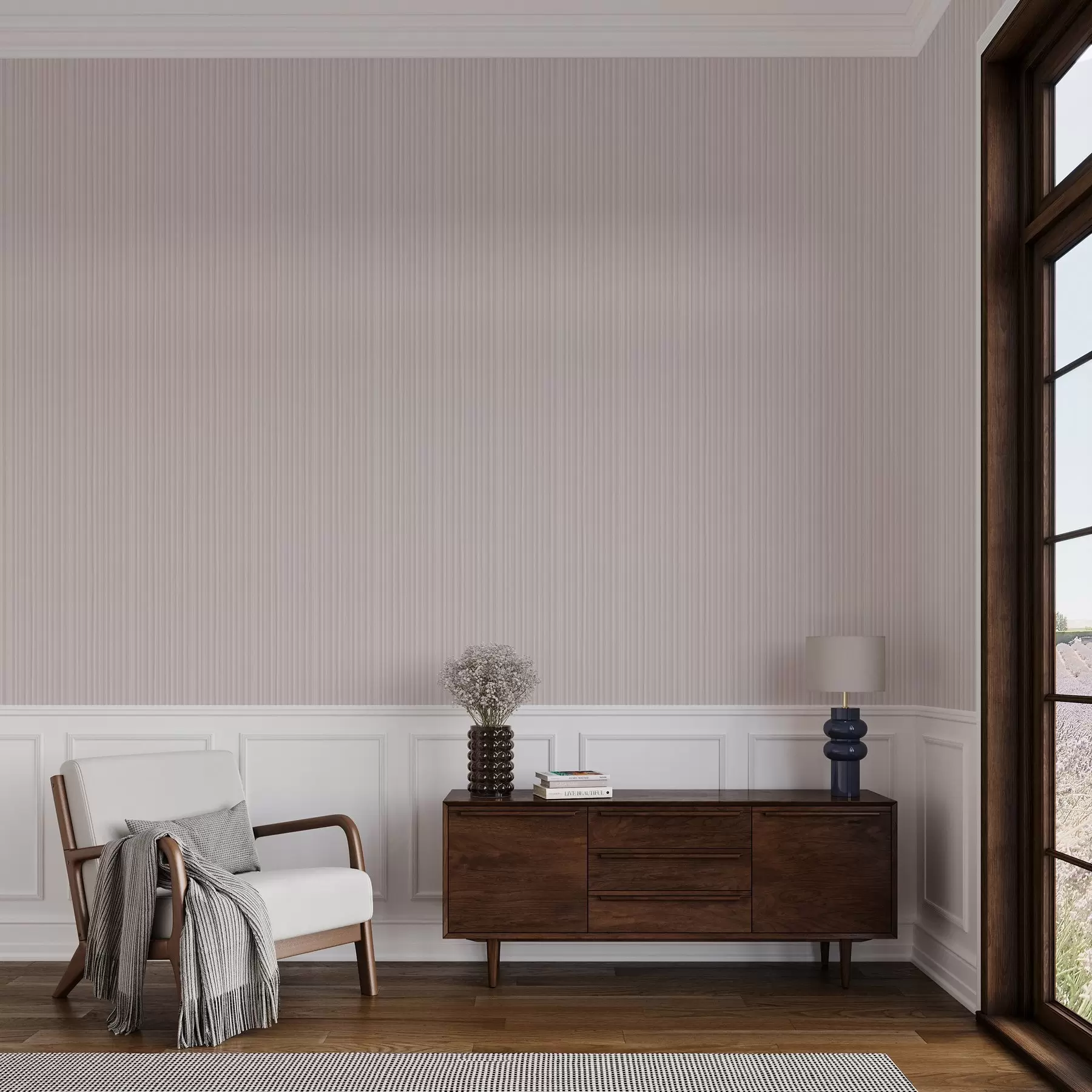 murales de pared Rayas rosa claro con un suave degradado a00511v1